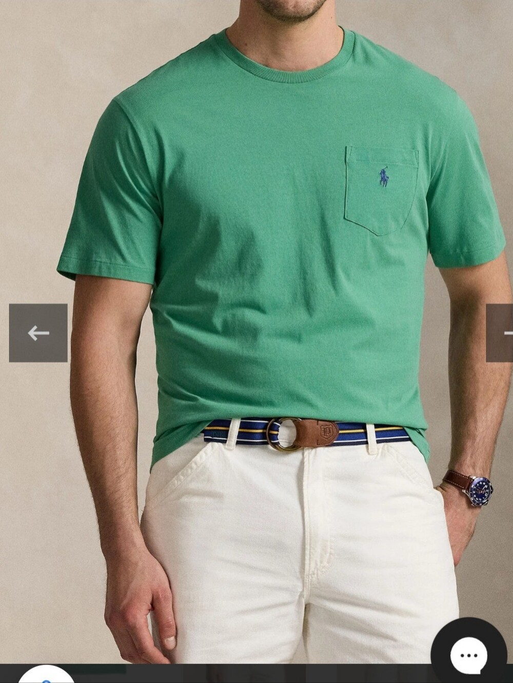 Ralph Lauren Short-Sleeve Pocket Crew Tee Shirt In Raft Green